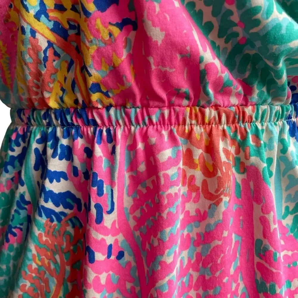 Kids Lilly Pulitzer Electric Feel Elastic Strapless Pima Cotton Casual Dress XXS